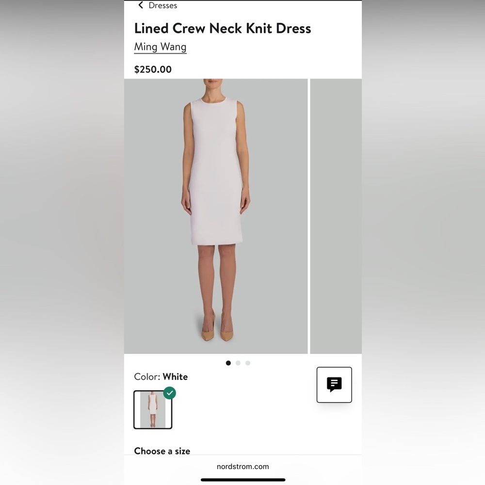 Ming Wang Sleeveless Midi Sheath Dress in White